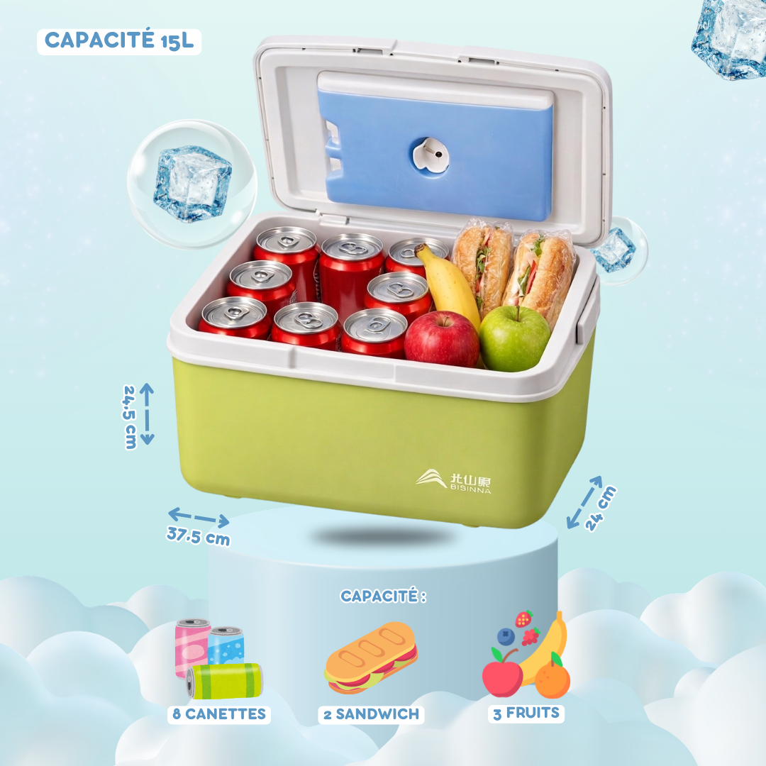 Glacière rigide portable - Fraicheur 24h+ – Camping, sortie et pique-nique